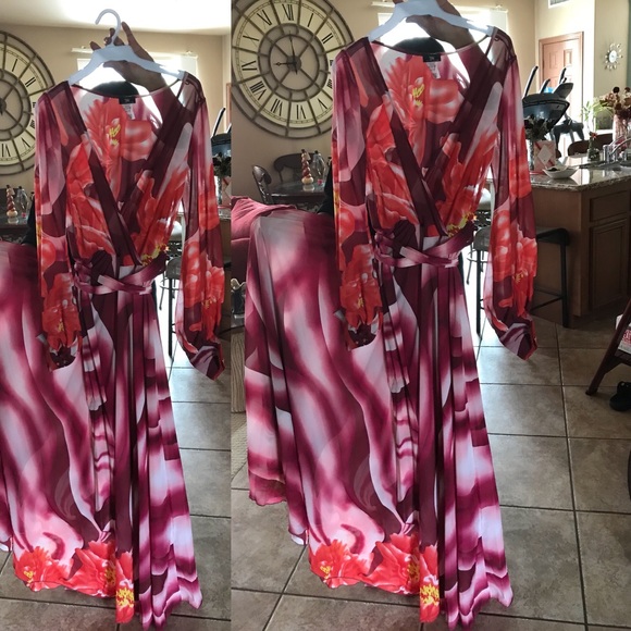 Candy Apple Wrap Maxi Dress - Picture 2 of 3